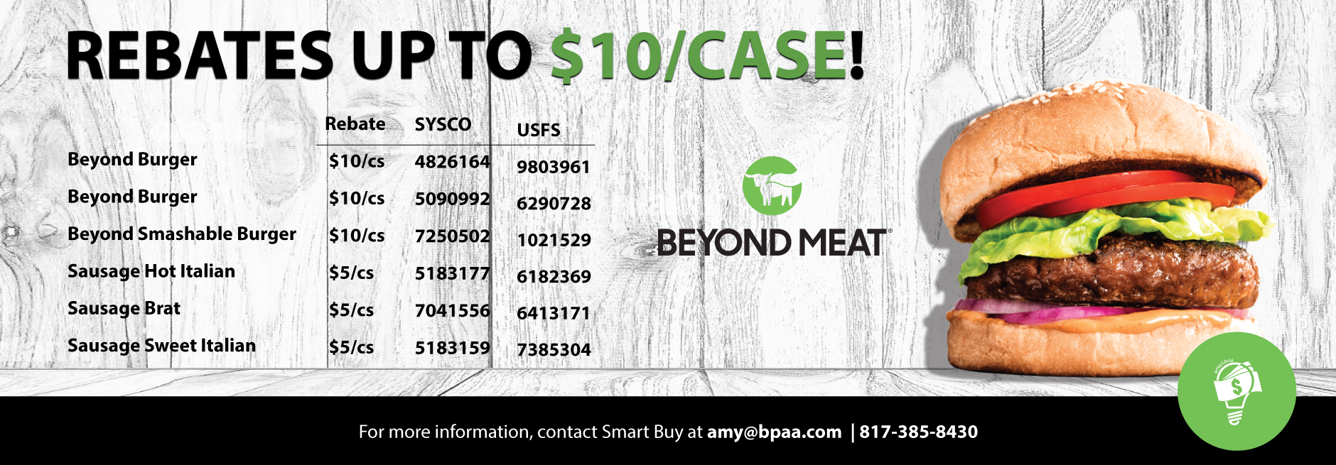 beyond meat rebates up to $10/case